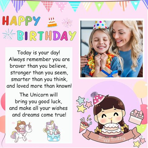 Tarsus Lucky Unicorn قلادة للفتيات، عيد الميلاد عيد الحب حفلة عيد ميلاد هدية العودة إلى المدرسة هدايا لابنة حفيدة ابنة أخت الفتيات في سن المراهقة in Kuwait
