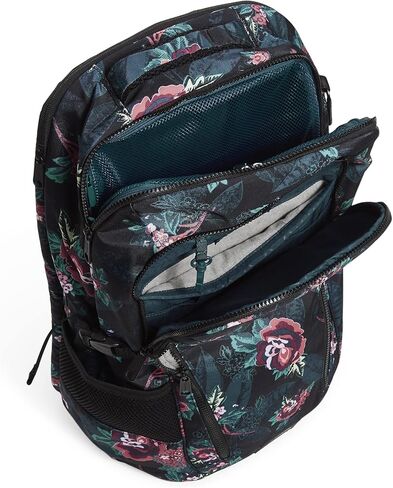 حقيبة ظهر مسطحة قابلة لإعادة التدوير للنساء من Vera Bradley، حقيبة ظهر مسطحة للسفر، أوراق الشجر الوردية، مقاس واحد in Kuwait
