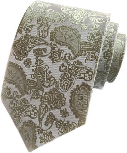 Elfeves Men's Paisley Ties Jacquard Woven Silk Luxury Formal Party Suit Necktie in Kuwait