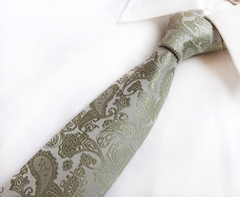 Elfeves Men's Paisley Ties Jacquard Woven Silk Luxury Formal Party Suit Necktie in Kuwait