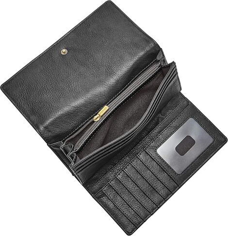 Fossil Women's Logan Leather RFID-Blocking Flap Clutch Wallet for Women in Saudi Arabia