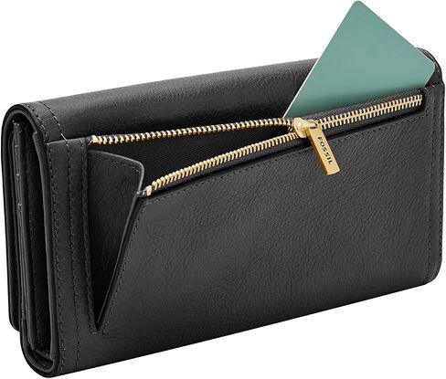Fossil Women's Logan Leather RFID-Blocking Flap Clutch Wallet for Women in Saudi Arabia