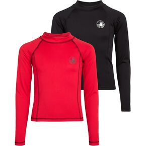 Body Glove Boys' Rash Guard – 2 Pack UPF 50+ Quick Dry Sun and Sand Protection Long Sleeve Swim Shirt (2T-14)