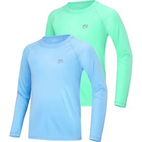 FISHEAL الأولاد قميص صيد السمك UPF 50+ مع جيب - شباب أطفال الأشعة فوق البنفسجية الشمس هوديي طفح الحرس كم طويل شبكة تنفيس كامو قمصان السباحة in Kuwait