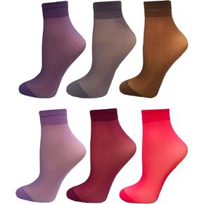 MALVA Sheer Ankle Socks Thin Nylon Ankle Hosiery Socks Short Dress Stockings for Women in Kuwait