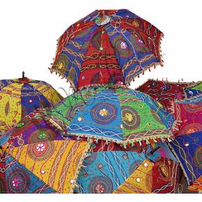 Marubhumi الهندي المصمم يدويا القطن أزياء متعددة الألوان مظلة التطريز بوهو المظلات المظلة (100 قطعة مجموعة) in Kuwait