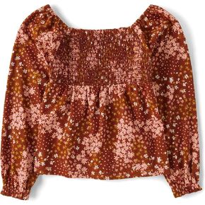 The Children's Place Girls' Long Sleeve Smocked Peplum Top
