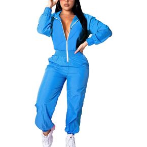 EOSIEDUR Women's Pullover Hoodies Jumpsuit Zipper Jacket Windbreaker Elastic Waistband Pants One Piece Outfits Tracksuit Set in Saudi Arabia