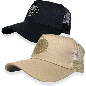 Citrusy Boutique Trucker Hat - 2 Pack | Cotton Embroidered Cap | Unisex Men Women Baseball Cap | Mesh Adjustable Snapback in Kuwait