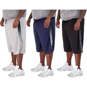 Real Essentials Men's Big & Tall 3-Pack Dry Fit & Mesh Active Athletic Perfomance Shorts (3X-5X) in Saudi Arabia