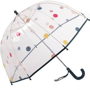 ThreeH Childrens Clear Bubble Umbrella Lightweight 8 Fiber Ribs Arched Manual Open Cute Dots Canopy 28 Inches for Boys and Girls Aged 3-8,Pink in Kuwait
