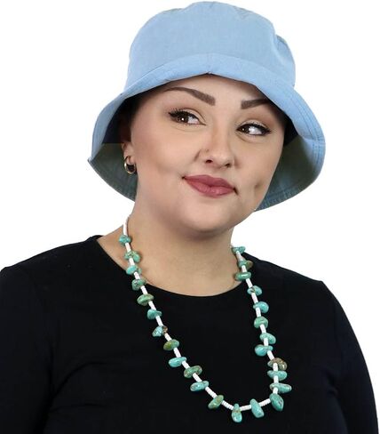 Hats Scarves & More Bucket Hat Womens Chemo Cancer 50+ UPF UV Sun Protection Adjustable Fit for Small Heads Foldable Beach in Kuwait
