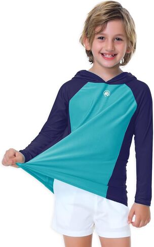 AOBUTE للجنسين أطفال كم طويل هوديي Rash Guard للأولاد UPF 50+ سترة سباحة مع فتحة إبهام 3-12 سنة in Kuwait
