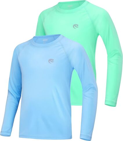 FISHEAL الأولاد قميص صيد السمك UPF 50+ مع جيب - شباب أطفال الأشعة فوق البنفسجية الشمس هوديي طفح الحرس كم طويل شبكة تنفيس كامو قمصان السباحة in Kuwait