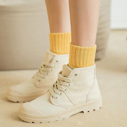 Double Couple 5 Pairs Women Socks Winter Warm Knit Wool Socks Vintage Casual Cozy Crew Socks Comfy Boot Socks Assorted Color in Kuwait