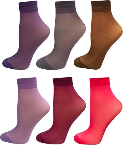 MALVA Sheer Ankle Socks Thin Nylon Ankle Hosiery Socks Short Dress Stockings for Women in Kuwait