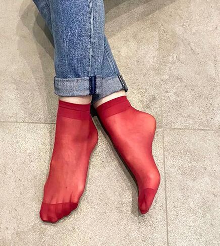 MALVA Sheer Ankle Socks Thin Nylon Ankle Hosiery Socks Short Dress Stockings for Women in Kuwait