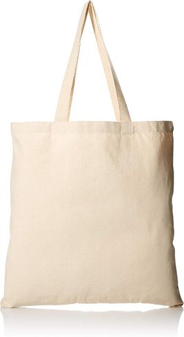 (12 Pack) 1 Dozen - Heavy Cotton Canvas Tote Bag (Natural) in Kuwait
