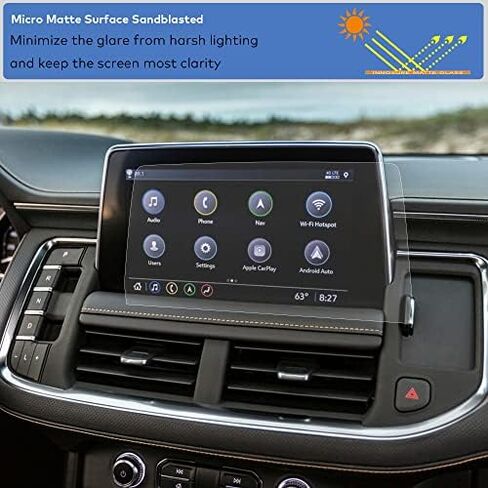 Glass Screen Protector for 2021 2022 2023 2024 Chevrolet Chevy Tahoe/Suburban, GMC Yukon 10.2 inch Infotainment Touchscreen (HD Clear) in Kuwait