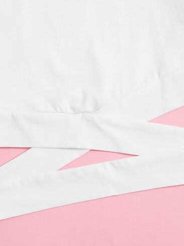 OYOANGLE Girl's Cute Crisscross Short Sleeve Cutout Solid Crop Top Tee T-Shirts in Kuwait