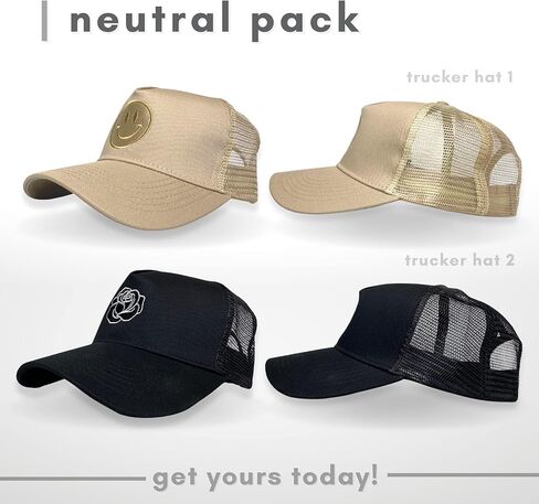 Citrusy Boutique Trucker Hat - 2 Pack | Cotton Embroidered Cap | Unisex Men Women Baseball Cap | Mesh Adjustable Snapback in Kuwait