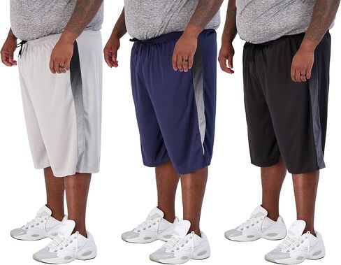 Real Essentials Men's Big & Tall 3-Pack Dry Fit & Mesh Active Athletic Perfomance Shorts (3X-5X) in Kuwait