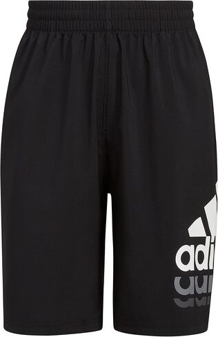 شورت رياضي منسوج أساسي بحزام خصر مرن Big Aeroready للأولاد من adidas in Saudi Arabia