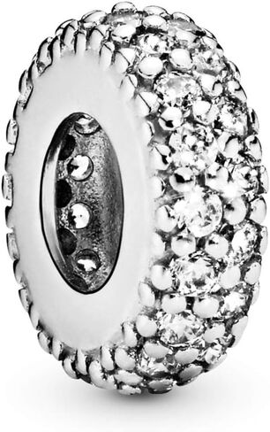 PANDORA Jewelry Clear Sparkle Spacer Cubic Zirconia Charm in Sterling Silver in Saudi Arabia