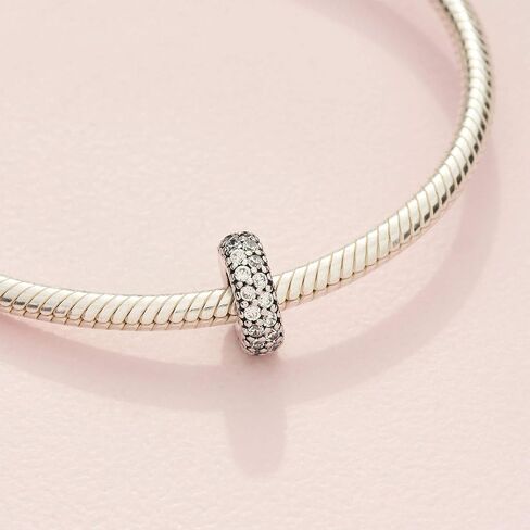 PANDORA Jewelry Clear Sparkle Spacer Cubic Zirconia Charm in Sterling Silver in Saudi Arabia