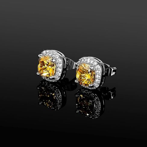TOPGRILLZ 925 فضة استرلينية مربعة أقراط Aretes Para Hombre 14K مطلية بالذهب مكعب زركونيا سوليتير الماس مثلج خارج مسمار هالو أقراط كبيرة للرجال والنساء مجوهرات in Kuwait