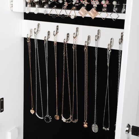 SONGMICS 8 LEDs Jewelry Cabinet Armoire with Beveled Edge Mirror, Gorgeous Jewelry Organizer Large Capacity Brown Patented UJJC89K in Saudi Arabia