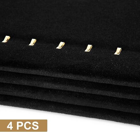 سيرت باي 4 عبوات من حوامل عرض القلائد المخملية السوداء لبيع المجوهرات والقلادات، حامل عرض مع 17 خطاف، حامل تخزين مجوهرات للسلسلة in Kuwait