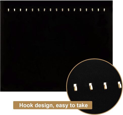 سيرت باي 4 عبوات من حوامل عرض القلائد المخملية السوداء لبيع المجوهرات والقلادات، حامل عرض مع 17 خطاف، حامل تخزين مجوهرات للسلسلة in Kuwait