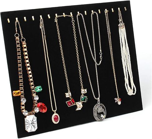 سيرت باي 4 عبوات من حوامل عرض القلائد المخملية السوداء لبيع المجوهرات والقلادات، حامل عرض مع 17 خطاف، حامل تخزين مجوهرات للسلسلة in Kuwait