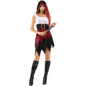 EraSpooky Womens Pirate Costume Halloween Sexy Buccaneer Dress