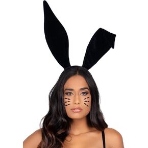 Leg Avenue womens Leg Avenue Bendable Bunny Easter Rabbit Costume Headwear, Black Velvet, One Size US