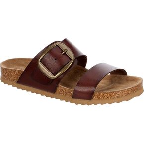 Women's Faux Leather Slip-On Two Strap Cork Bed Sandal in Saudi Arabia
