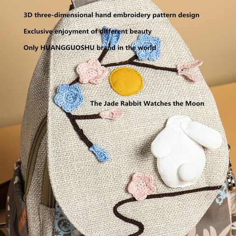 Women's Small Retro Bohemian Washed Canvas Backpack with 3D Decoration for Daily Commuting in Saudi Arabia