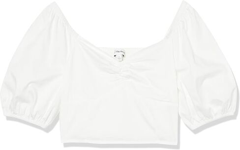 The Drop Women's Annie Sweetheart Neckline Puff-Sleeve Smocked Back Top in Saudi Arabia