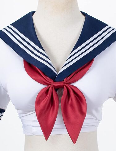 Elibelle Japanese Anime Schoolgirl Classic Sailor JK Harajuku Crop Top Tie up Pleated Skirt Uniform Seifuku Socks Bow set in Kuwait