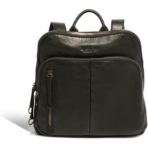 American Leather Co. Cleveland Midsize Backpack for Women, Black, 100% Genuine Leather, Medium-Sized Stylish Backpack Purse with Pleat Detailing & Antiqued Hardware, Adjustable Straps