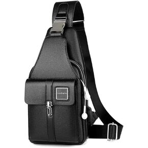 حقيبة جلدية للرجال من Leathario حقيبة صدر وحقيبة كتف وحقيبة كروس كاجوال متعددة الأغراض in Kuwait