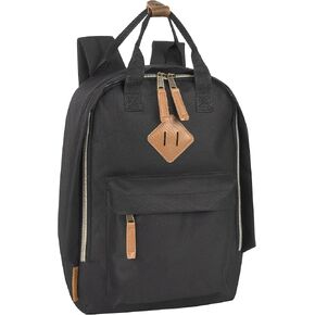 MADISON & DAKOTA Canvas Mini Backpack for Everyday & Day Pack Rucksack in Solid Color Blocks (Black) in Kuwait