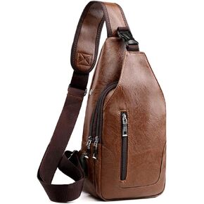 Seoky Rop Sling Backpack for Men Sling Bag Crossbody Shoulder Bags Travel Bag Purse with Water Resistant Black