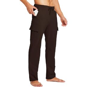 Willit Men's Cotton Yoga Sweatpants Athletic Lounge Pants Cargo Open Bottom Joggers Straight Leg Casual with Pockets
