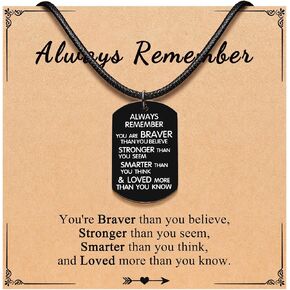 ORISPRE To My Son/Grandson/Teens Graduation Gifts Always Remember You are Braver Than You Believe Necklace for Men in Saudi Arabia