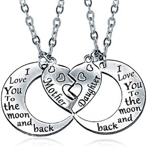 YOUFENG Gifts for Mom I Love You to the Moon and Back Mother Daughter Women Necklaces Pendant Mothers Day Gifts