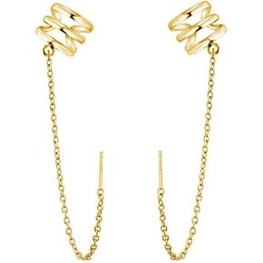 SLUYNZ 925 Sterling Silver Ear Cuff Earrings Chain for Women Teen Girls Crawler Earrings Wrap Helix Climber Earrings