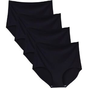 DingLu 4 Pack Women's Seamless Invisible Hipster Panties High Waist No Show Ladies Bikini Underwear,Also for Mom