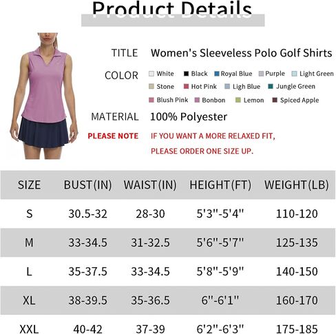 LastFor1 Women's Sleeveless Polo Golf Shirts Quick Dry 50+ UV Protection V-Neck with Collar Lightweight Tennis Tank Tops in Saudi Arabia